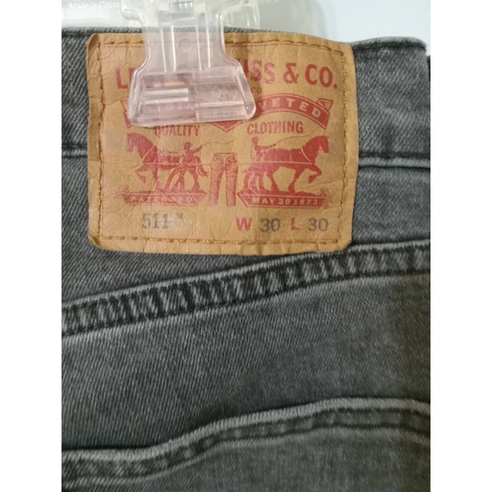 Levis 511 Slim Fit Jeans Mens 30x30 Charcoal Gray Water Less Denim Boho Capsulew
